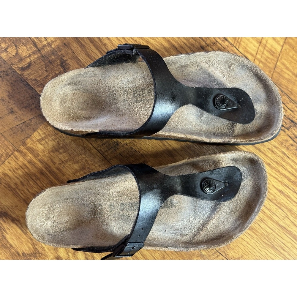 Birkenstock Gizeh Women's Sandals - Black Leather - 38 Or US 7 To 7.5